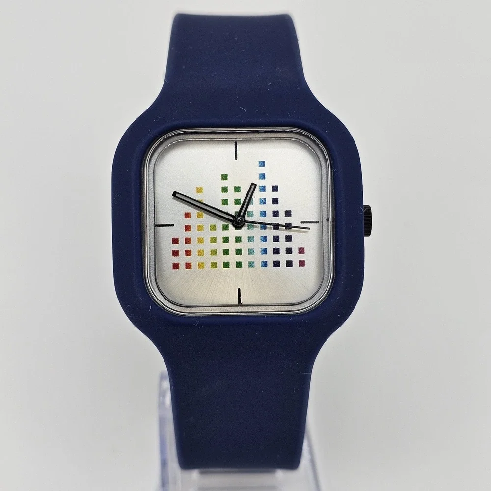 Modify Watches‎ Unisex Analog Watch 38MM Gray Dial Blue Plastic Band New Battery